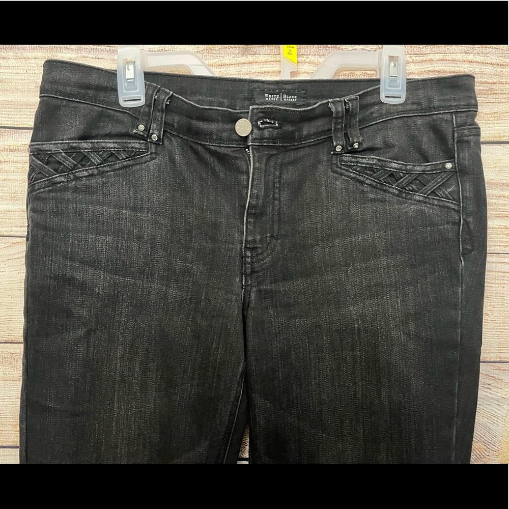 White House Black Market Slim Black Noir Jeans Size 12 - Picture 4 of 14